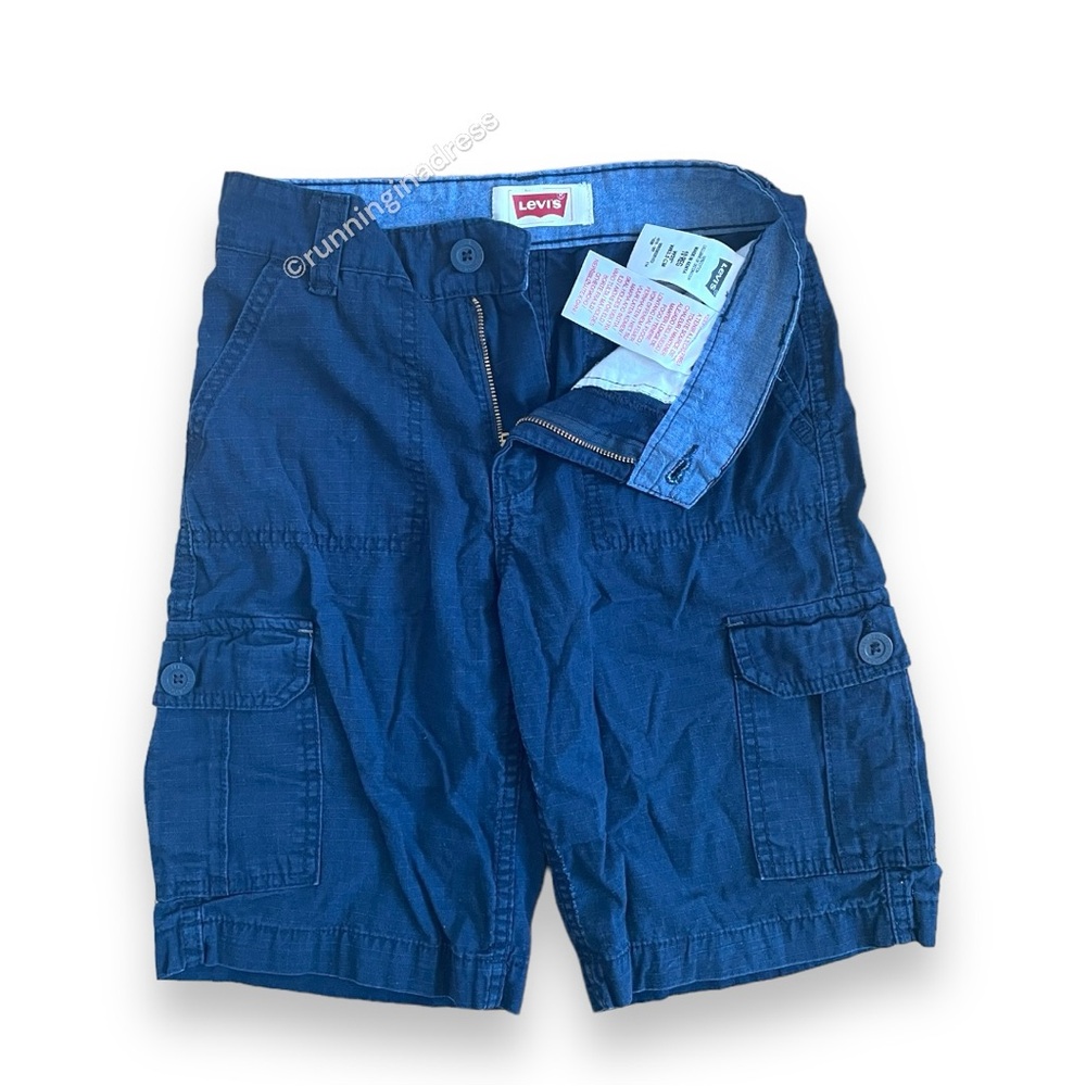 Levis Boys Relaxed Fit Cargo Short In Navy Size 10